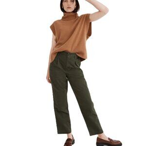 Madewell The Perfect Vintage Straight Pant Dark Forest Wash Pleated 32/14